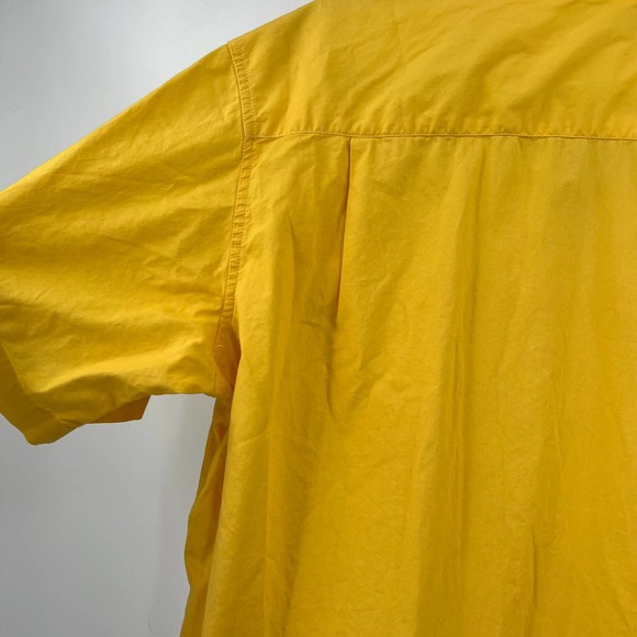 Carhartt Yellow Casual Button Down Short Sleeve Collared Vented Shirt XL Tall - Picture 8 of 8